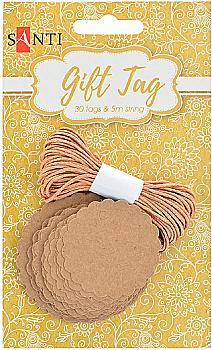 Набір крафт-тегів ажурних "Коло" 30 шт, 742275