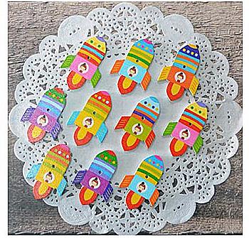 Гудзики дерев`яні Ракети, 36 мм, 10 шт, HY00431 Гудзики дерев`яні Ракети, 36 мм, 10 шт, HY00431