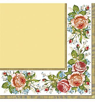 Декупажні серветки "Троянди кутові", 33*33 см, МАКІ