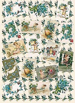 Карта декупажна 50*70 см, Янголи і квіти, 60 г/м², EAS.181 Calambour