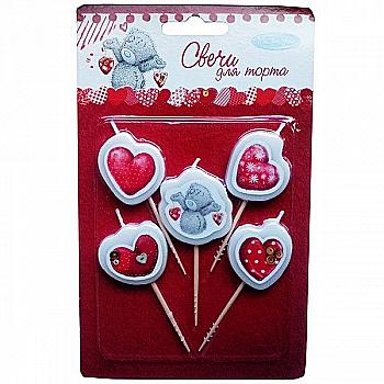 Свічки д/торту на піках Me to you червоні, 5 од., 1502-1852