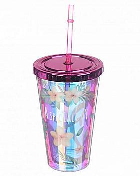 Стакан акриловый с трубочкой 450 мл., 61-183-568