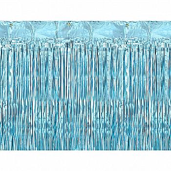 Декор фольгированный, голубой, 0,9*2,5 м, 3501-3279