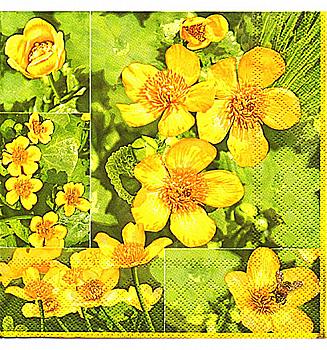 Декупажні серветки "Квіти №6", 33*33 см, МАКІ