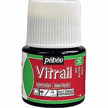 Фарба лакова по склу та металу Vitrail 45 мл прозора, червоний, 50050 ТМ "Pebeo" Фарба лакова по склу та металу Vitrail 45 мл прозора, червоний, 50050 ТМ "Pebeo"