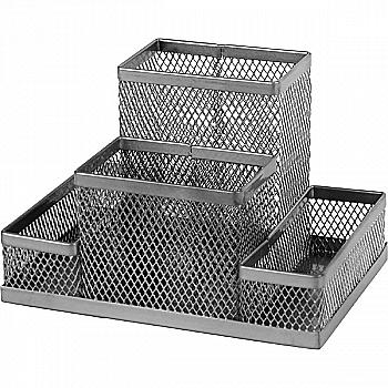 Підставка-органайзер метал., срібна, 2117-03-А