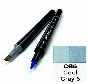 Маркер двухсторонний SKETCHMARKER Brush Прохладный серый 6, SMB-CG6 Маркер двухсторонний SKETCHMARKER Brush Прохладный серый 6, SMB-CG6
