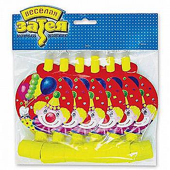 Язычок-гудок Клоун с шариками 6 од, 1501-0634