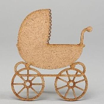 Заготівка дерев`яна Коляска з рюшем, Ч69 Заготівка дерев`яна Коляска з рюшем, Ч69