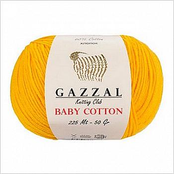 Пряжа Baby Cotton №3417 жовтий бавовна 60% акрил 40% 50гр 165 м Пряжа Baby Cotton №3417 жовтий бавовна 60% акрил 40% 50гр 165 м