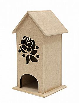 Чайний будиночок серія "Квітковий орнамент", МДФ, 12,5*12,5*24,5 см