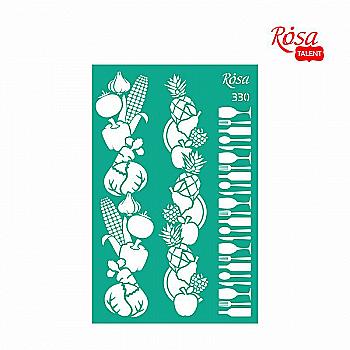 Трафарет самоклеючий Бордюрний 13*20 см №330 "Recipe book", Rosa Talent Трафарет самоклеючий Бордюрний 13*20 см №330 "Recipe book", Rosa Talent