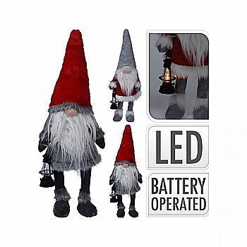 Прикраса новорічна Фігурка "Гном з LED-носом" 84 см, червоний (2 види в асорт.), AQS000100 Прикраса новорічна Фігурка "Гном з LED-носом" 84 см, червоний (2 види в асорт.), AQS000100