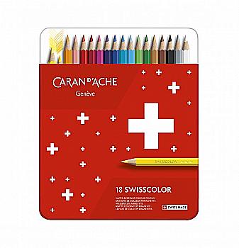 Набір перманентних олівців 18 кол. Caran d`Ache Swisscolor мет. бокс, 1284.718 Набір перманентних олівців 18 кол. Caran d`Ache Swisscolor мет. бокс, 1284.718