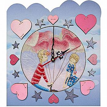 Набір д/створення годинника з вишитою основою "Час кохання" 27*29, РТ6512