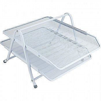 Лоток горизонтальний 2 в 1 металевий, білий, 2121-21-A Лоток горизонтальний 2 в 1 металевий, білий, 2121-21-A