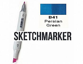 Маркер SKETCHMARKER, 2 пера: долото и тонкое, Persian Green - Персидский зеленый, SM-B41 Маркер SKETCHMARKER, 2 пера: долото и тонкое, Persian Green - Персидский зеленый, SM-B41