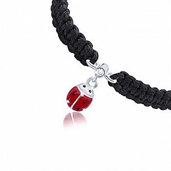 Браслет плетений "Божа корівка", червоний, 419555200607