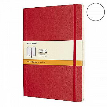 Блокнот Красный мягкий большой линейка, Moleskine Classic, QP621F2 Блокнот Красный мягкий большой линейка, Moleskine Classic, QP621F2