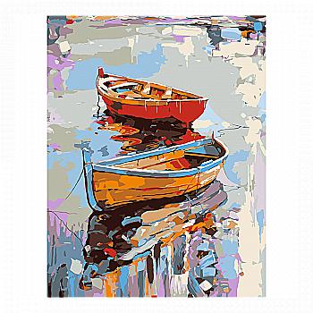 Outlet Картина по номерам "Яркие лодки" 35*45 см, Rosa Start