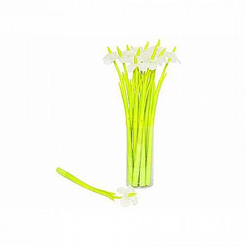 Ручка гелева 0,5 мм "Квітка-нарцис",  синя, 1155(679) Ручка гелева 0,5 мм "Квітка-нарцис",  синя, 1155(679)