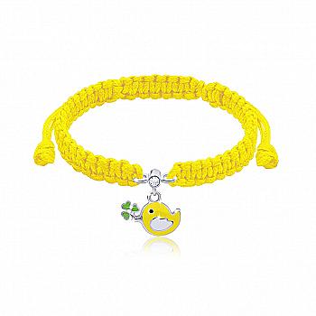 Браслет плетеный "Птичка", желтый, 419541600605