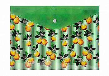 Папка-конверт А4 на кнопці LEMONS, салатовий BM.3955-15