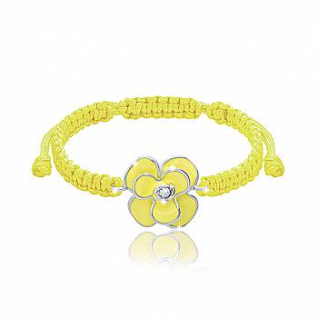 Браслет плетеный "Пион", желтый, 419554600605