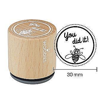 Штамп дерев`яний d=3,5 см "You did it!", WE1301 ТМ "Woodies"