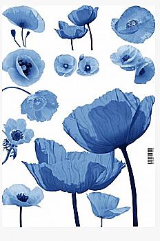 Декупажна карта 29,5*42 Сині маки