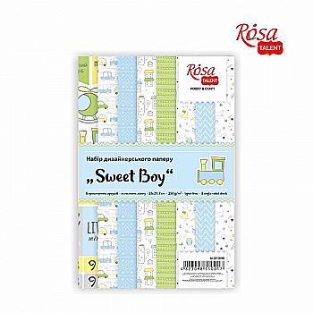Набор дизайнерской бумаги А4 "Sweet Boy" 250 г/м2 (8 л.), 5311098 ROSA Talent Набор дизайнерской бумаги А4 "Sweet Boy" 250 г/м2 (8 л.), 5311098 ROSA Talent