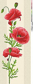 Заготівля бісерна для вишивки "Червоні маки", ТК022ан3695 Заготівля бісерна для вишивки "Червоні маки", ТК022ан3695
