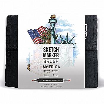Набор маркеров SKETCHMARKER Brush "Америка" 36 шт, SMB-36AMER Набор маркеров SKETCHMARKER Brush "Америка" 36 шт, SMB-36AMER
