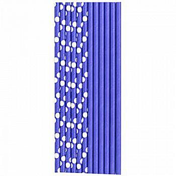 Трубочка для коктейля Горошек фиолетовая, 12 ед, 1502-3950