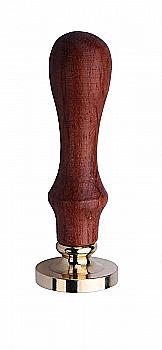 Круглая латунная печать d24 мм "Фламинго" с деревянной ручкой, 40906T