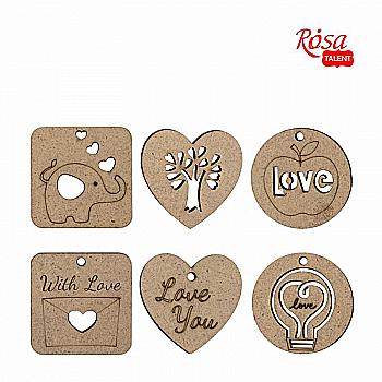 Заготовка Теги "Love", ДВП, 4*4 см, Rosa Talent (6) Заготовка Теги "Love", ДВП, 4*4 см, Rosa Talent (6)