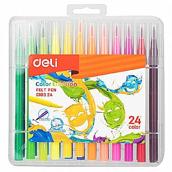 Фломастери Deli EC10324 Color Emotion 24 кол. (70624)  Фломастери Deli EC10324 Color Emotion 24 кол. (70624)