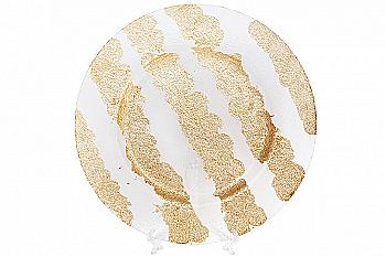 Тарілка сервірувальна 33 см, прозорий з золотом, 587-001