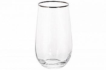 Стакан с серебряным кантом "Monica" 600 мл, 579-219