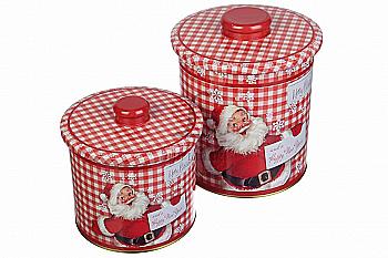 Подарункова коробка новорічна бляшана велика, 6-1908-400