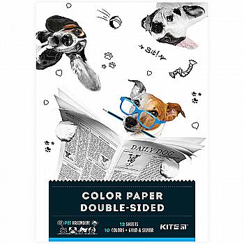 Бумага цветная двухсторонняя A4 12 л./12 цв., Kite Dogs, K22-287 Бумага цветная двухсторонняя A4 12 л./12 цв., Kite Dogs, K22-287