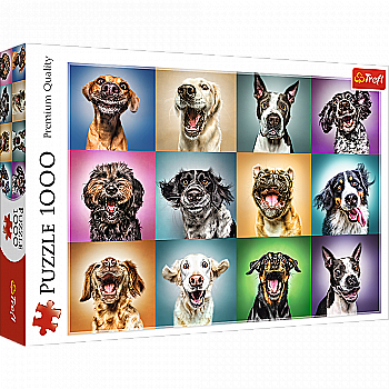 Пазл "1000" - Колаж: Веселі собачі портрети, Trefl, 10462 Пазл "1000" - Колаж: Веселі собачі портрети, Trefl, 10462
