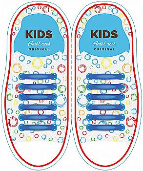 Силіконові антишнурки AntiLaces Kids, 38 мм, 12 шт, сині Силіконові антишнурки AntiLaces Kids, 38 мм, 12 шт, сині