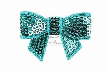 Фурнітура з паєток Бантик зелений, 5-30033