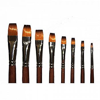 Пензлик "Живопис" 1112 Синтетика плоска № 10 довга ручка рудий ворс