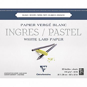 Склейка для пастели 24*30 см Ingres Pastel, 25 л. (130 г/м2), белая бумага, 96482C Clairefontaine Склейка для пастели 24*30 см Ingres Pastel, 25 л. (130 г/м2), белая бумага, 96482C Clairefontaine