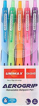Ручка кулькова автом. Aerogrip-3, асорті (5 кол.), UX-140-20 Ручка кулькова автом. Aerogrip-3, асорті (5 кол.), UX-140-20