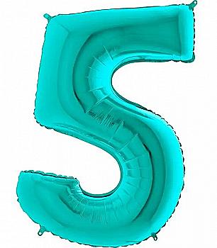 Куля повітряна 40" Цифра 5 металік Тіффані Ф, 3207-1112 Куля повітряна 40" Цифра 5 металік Тіффані Ф, 3207-1112