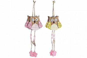 Набор пасхальных украшений "Сова" 31 см, 2 шт, 2 вида на подвесе, 781-949