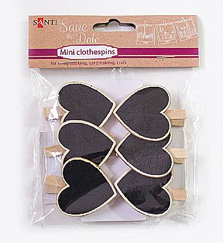 Набор прищепок деревянных Сердечки 6 шт, 740727 Набор прищепок деревянных Сердечки 6 шт, 740727